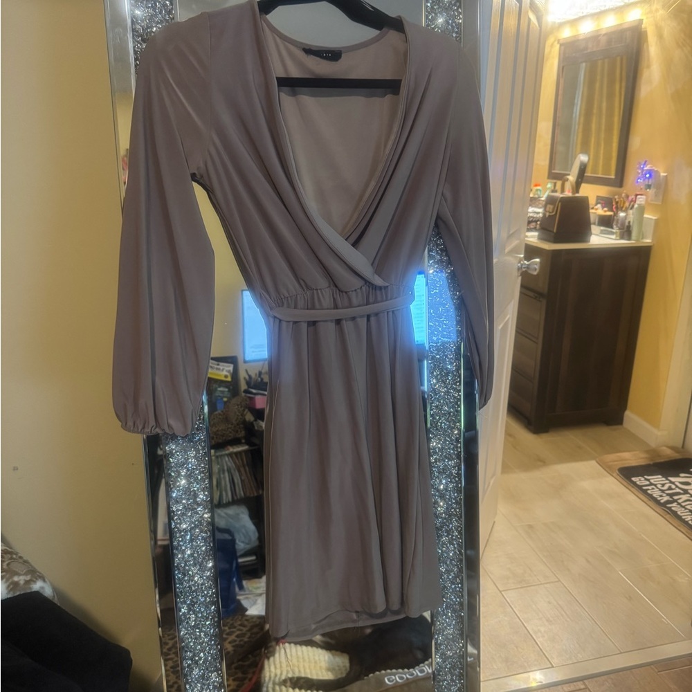 Elegant Women's Dress in Dark Tan